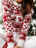 Blue Zone Planet |  Women's Christmas Crew Neck Long Sleeve Sweater