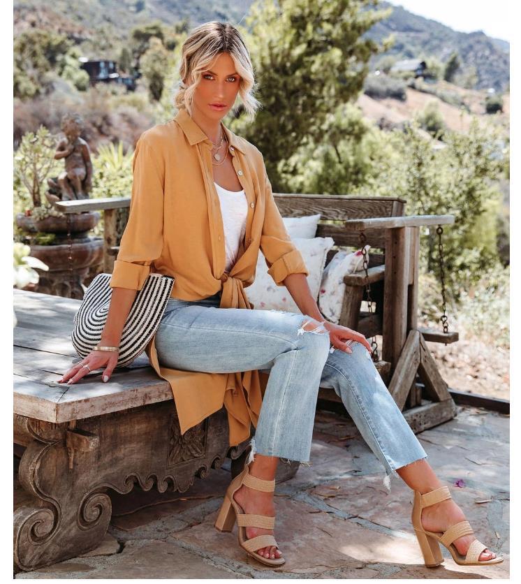 Women's Lapel Shirt Loose Casual Long Sleeve Buttoned Midi Shift Dress