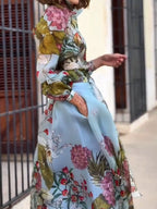 Chic Women's Elegant Floral Print Shirt and Skirt Two-Piece Set - Casual Holiday Outing