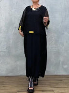 Chic Black Mesh Sleeveless Dress with Matching Cover-up Set - Versatile & Stylish