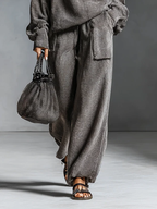 Men's Dark Gray Casual Corduroy Hooded Sweatshirt and Straight-leg Pants Two-piece Set