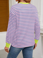 Striped Long Sleeve Casual T-Shirt
