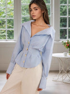 Tina's Striped Button-Up Long Sleeve Shirt