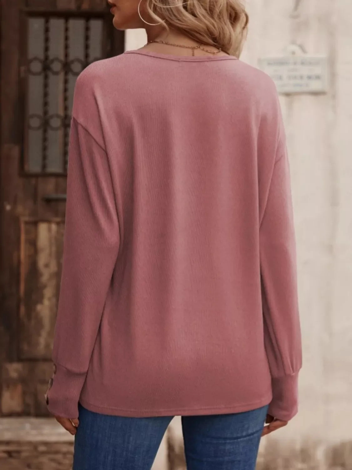 V-Neck Long Sleeve T-Shirt