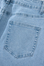 Myosotis Acid Washed High Rise Cropped Wide Leg Jeans