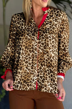 Leopard Button Up Long Sleeve Shirt