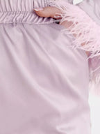 Silky Button Up Top and Pants Lounge Set