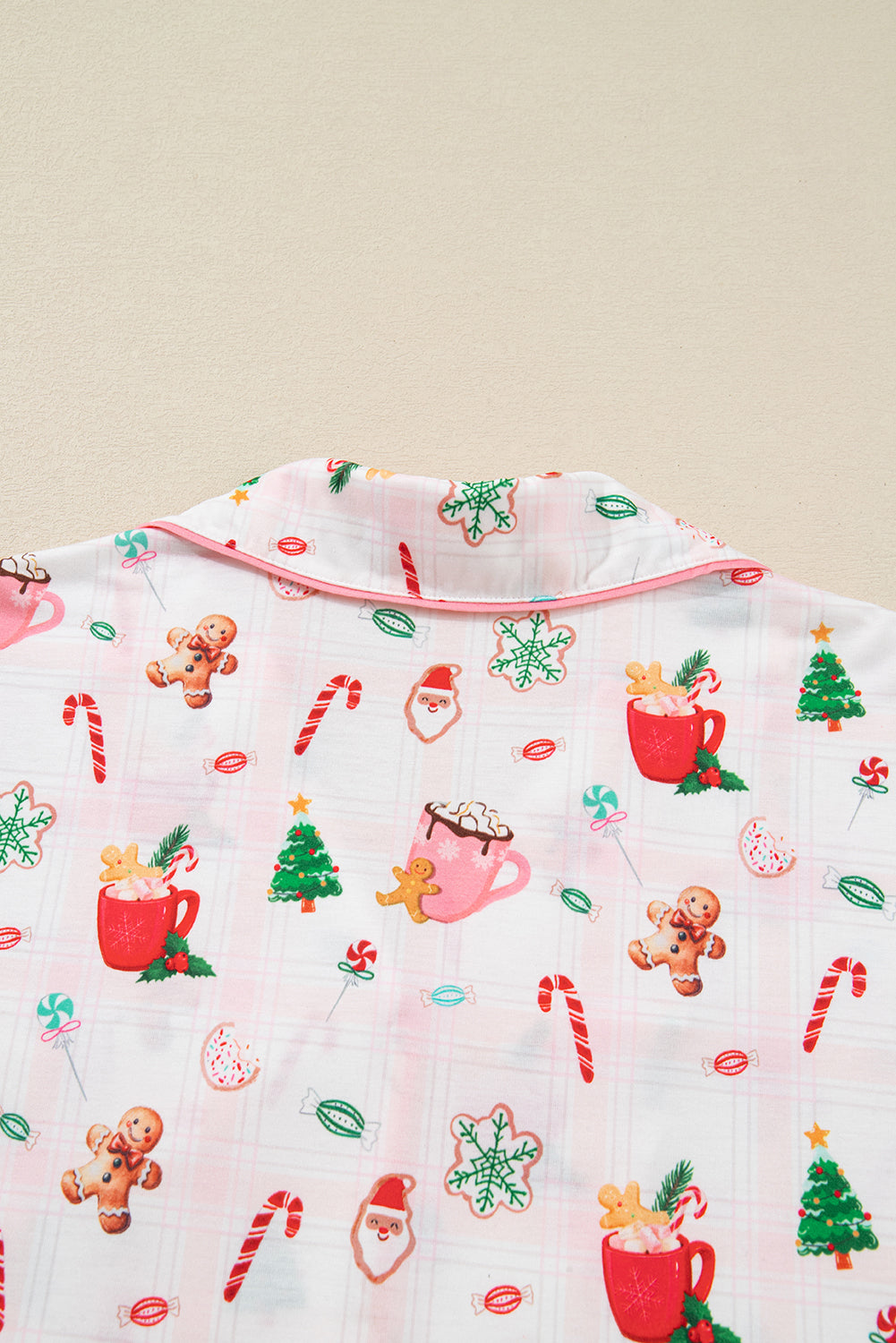 Cozy Pink Christmas Spirit Holiday Print Short Sleeve Pajama Set - 2-Piece Sleepwear