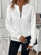 Blue Zone Planet | Texture Half Zip Long Sleeve Sweatshirt