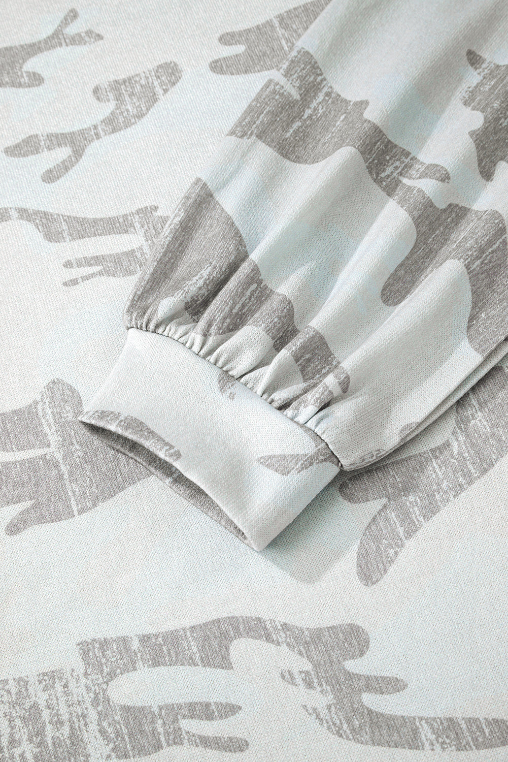 Multicolour Retro Camouflage Print Exposed Seam Patchwork Drop Shoulder Sweatshirt