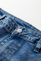 Dusk Blue Seam Detail Ankle Length Cropped Barrel Jeans