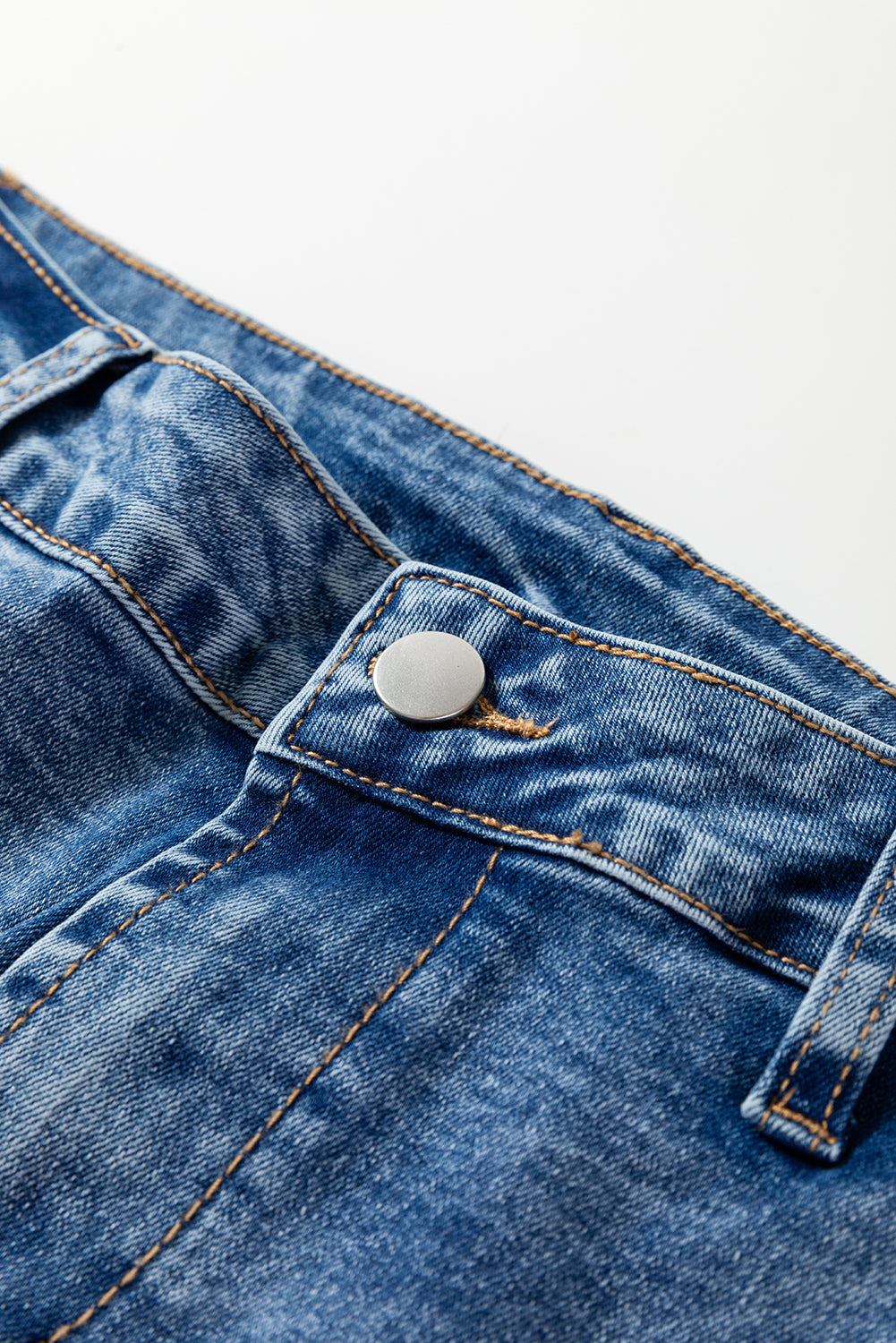 Dusk Blue Seam Detail Ankle Length Cropped Barrel Jeans