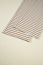 Khaki Stripe Collared Pullover Top and Drawstring Pant Set