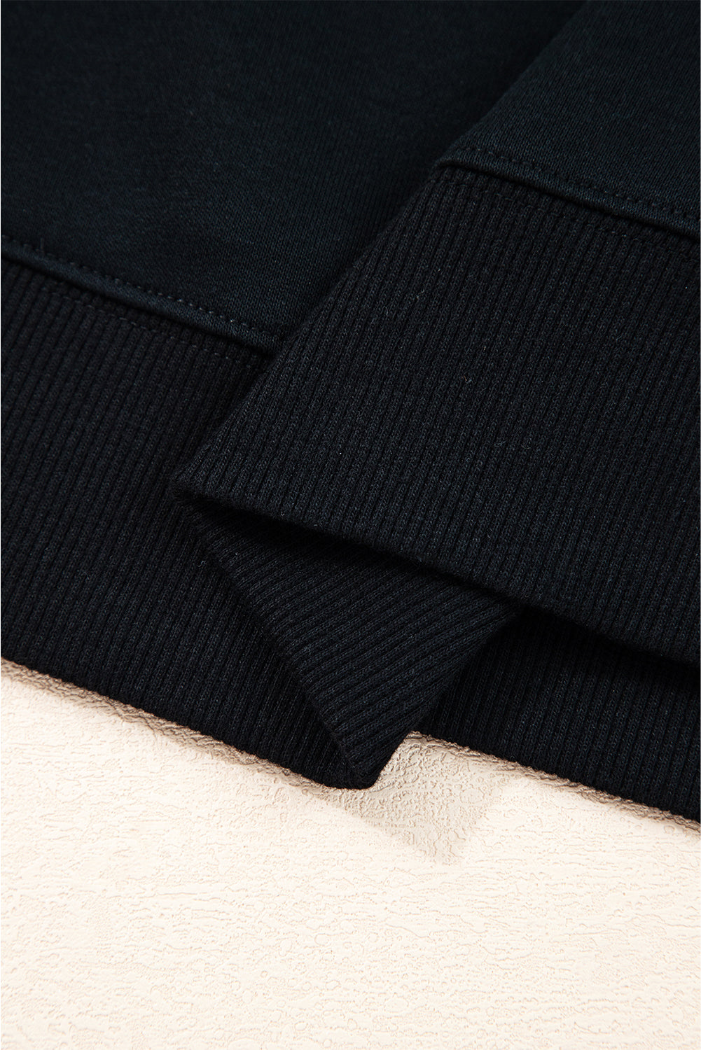 Black Varsity Striped Detail Drop Shoulder Oversized Sweatshirt