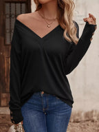 V-Neck Long Sleeve T-Shirt