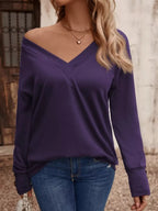 V-Neck Long Sleeve T-Shirt