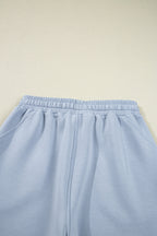 Beau Blue Half Zip Thumbhole Sleeve Hoodie Active Pants 2pcs Outfit