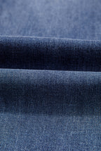 Dirty blue High Waist Button Zip Fly Bell Bottom Jeans