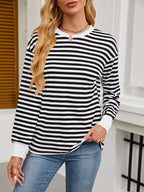 Striped Long Sleeve Casual T-Shirt