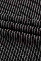 Carbon Grey Leopard Patchwork Edge Twisted Rib T Shirt and Cropped Pants Set