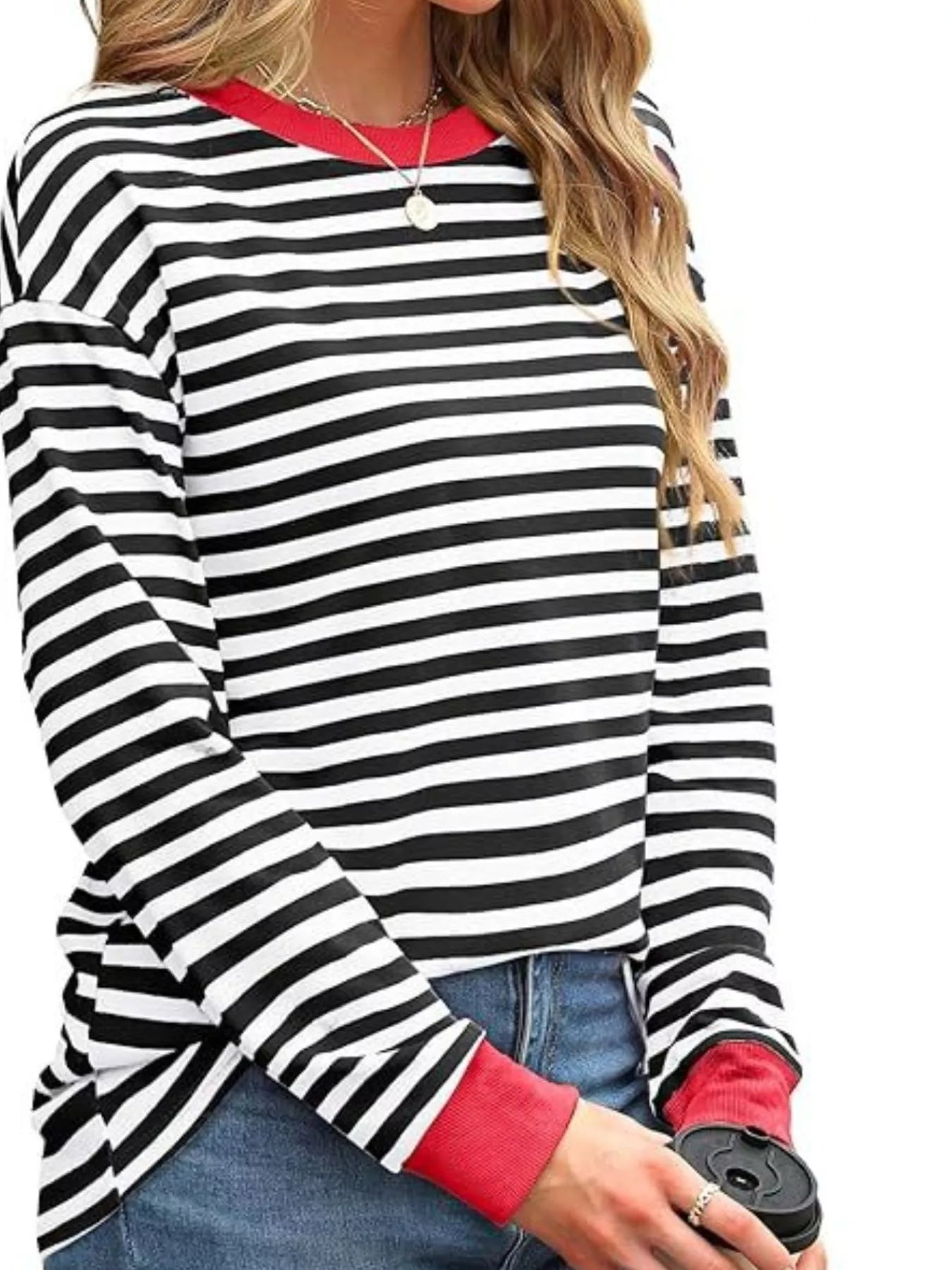 Striped Long Sleeve Casual T-Shirt