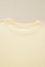 Beige Double Tiered Ruffle Hem Long Sleeve Loose Mini Dress