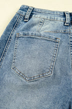 Dusk Blue Vintage Washed Seam Detail Shift Jeans
