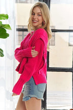 ADORA Ruffle Detail Adorable Sweater