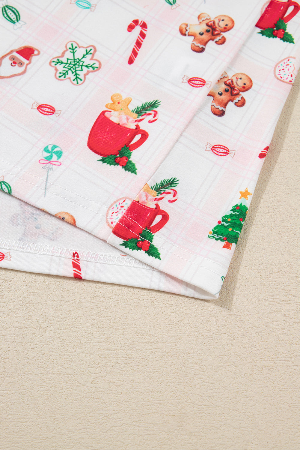 Cozy Pink Christmas Spirit Holiday Print Short Sleeve Pajama Set - 2-Piece Sleepwear