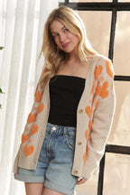 ADORA Button Down Heart Sweater Cardigan