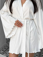 Tie Waist Kimono Sleeve Lounge Nightgown