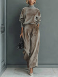 Women's Luxurious Velvet Turtleneck Casual Warm Suit - Perfect for Everyday Elegance
