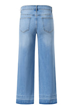 Dusk Blue Raw Hem Straight Leg Loose High Waist Jeans