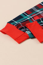 Cozy "ALL IS BRIGHT" Graphic Christmas Plaid Pajama Set for Women - Festive Long Sleeve Top & Jogger Pants