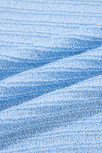 Beau Blue Horizontal Ribbing Patchwork Swing Sweater Tank