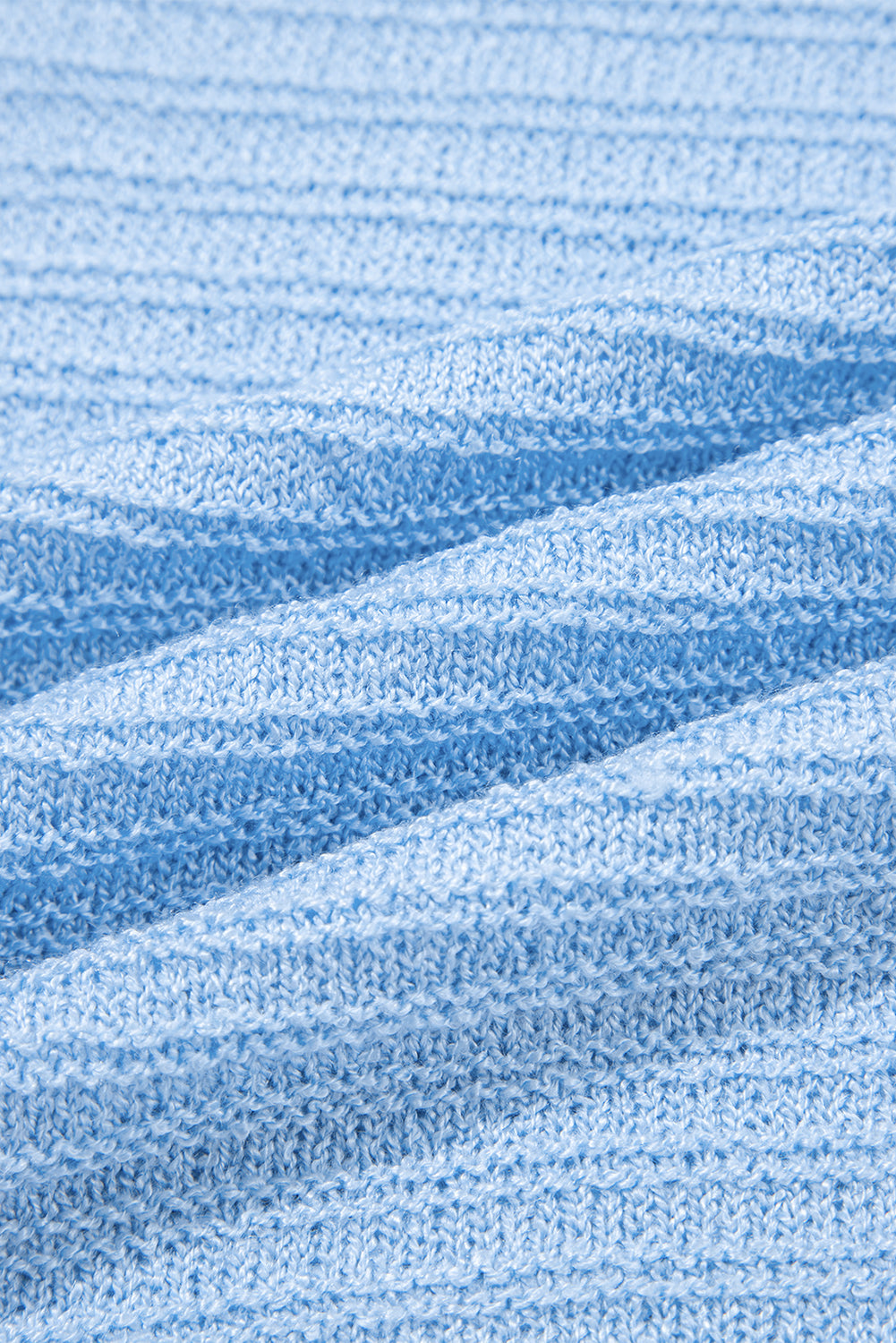 Beau Blue Horizontal Ribbing Patchwork Swing Sweater Tank