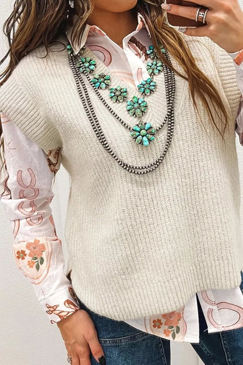 Western Print Long Sleeve Shirt