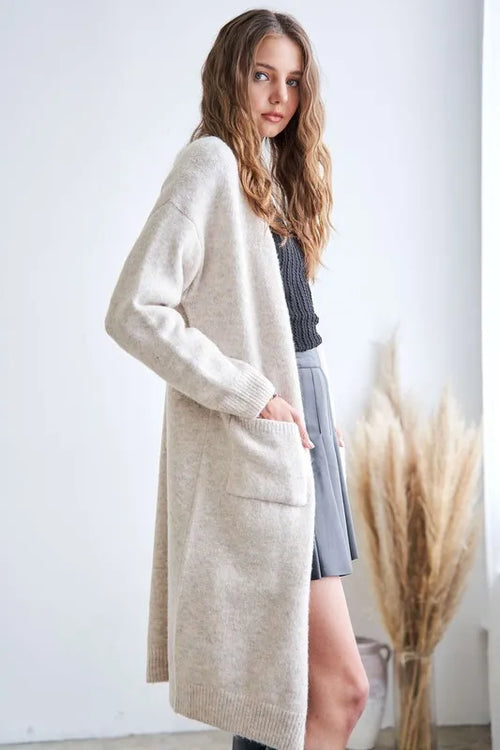ADORA 2tone Sweater Open Cardigan
