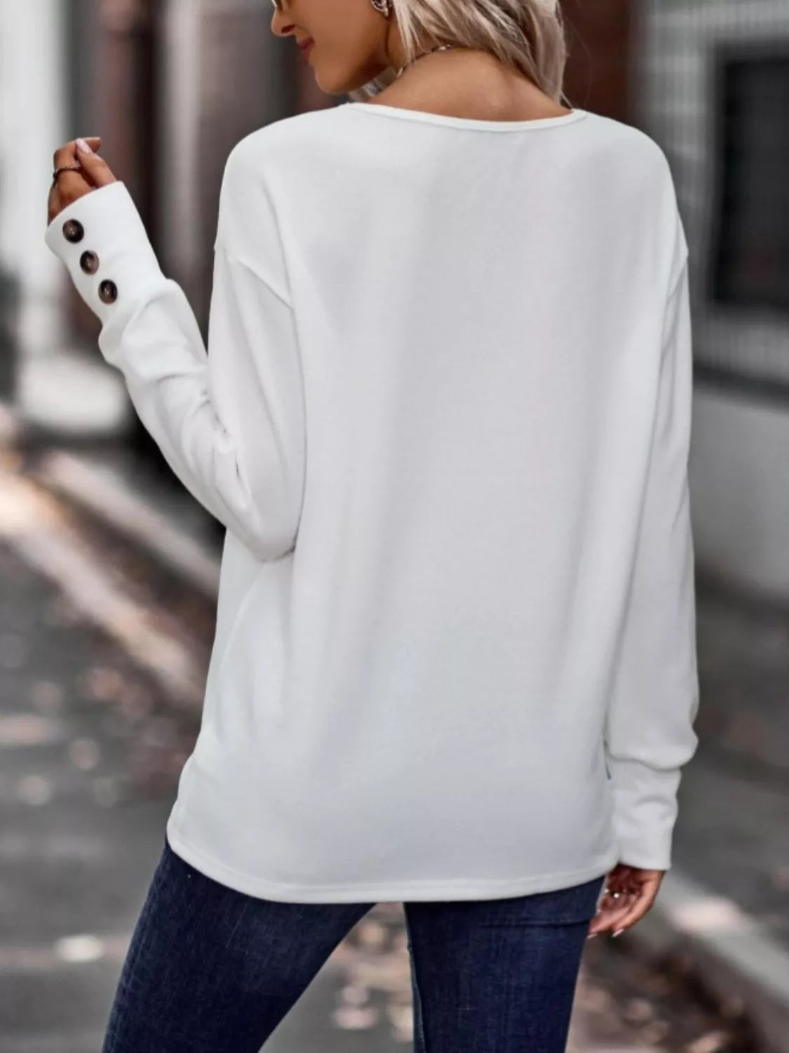 V-Neck Long Sleeve T-Shirt