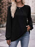 Ruffle Cuff Long Sleeve T-Shirt