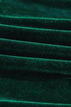 Evergreen Sequin Puff Sleeve High Waist Tiered Velvet Mini Dress