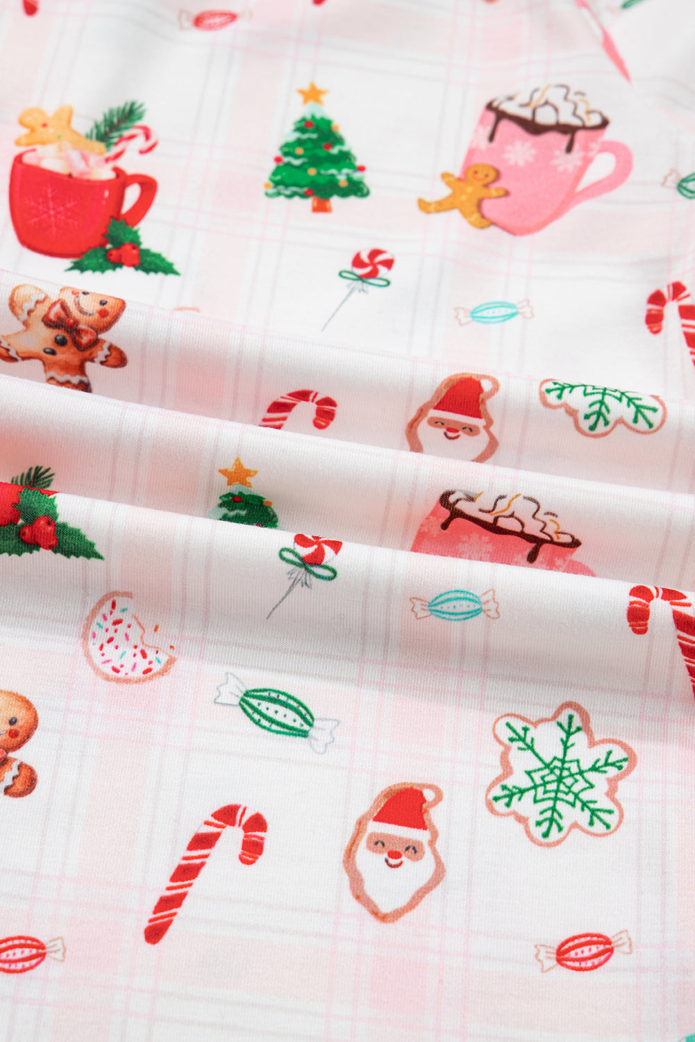 Cozy Pink Christmas Spirit Holiday Print Short Sleeve Pajama Set - 2-Piece Sleepwear