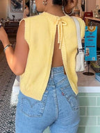 Back Tie Detail Sweater Vest