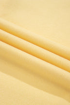 Yellow Cream Button Collar Drop Shoulder Pullover and Shorts 2pcs Outfit