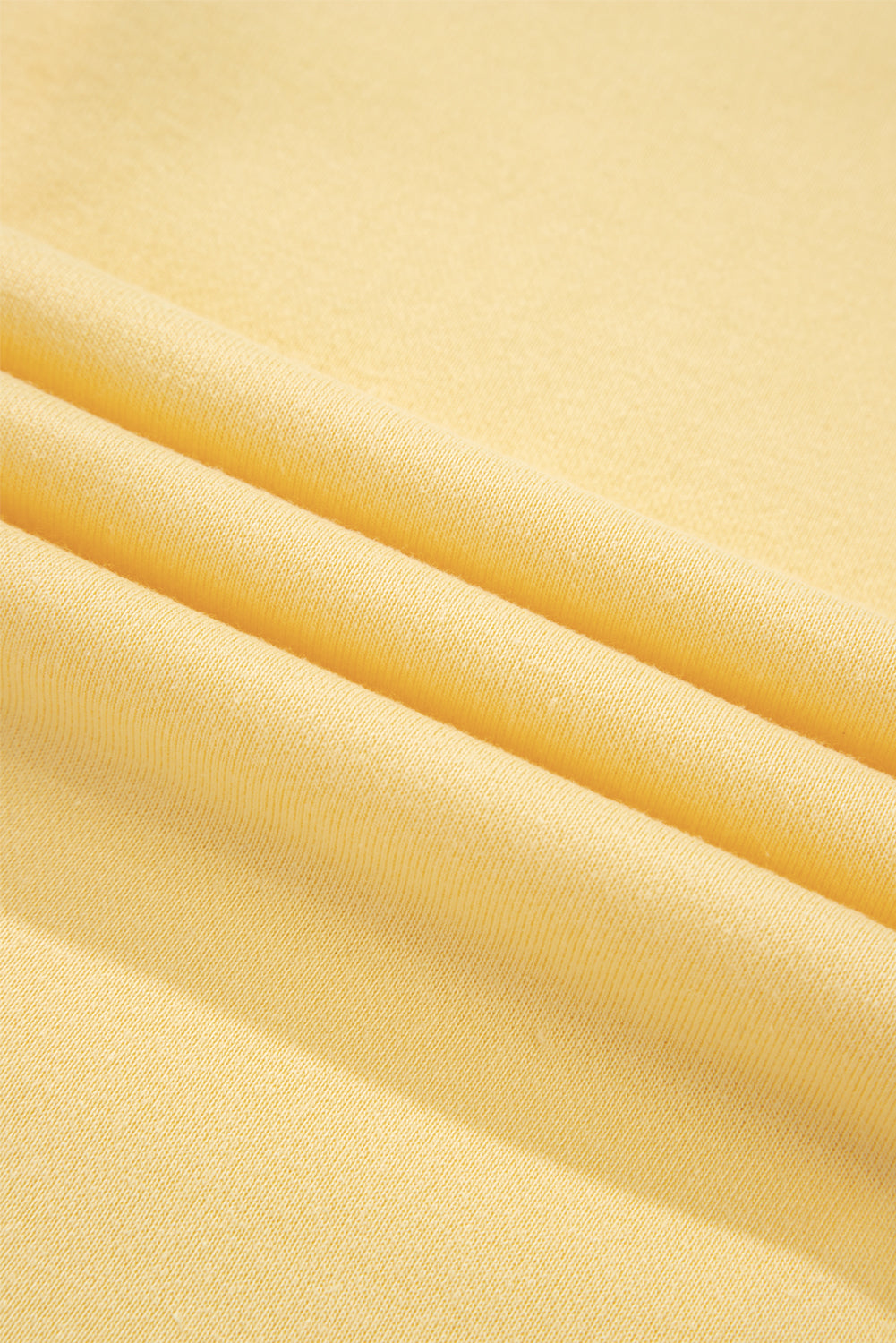 Yellow Cream Button Collar Drop Shoulder Pullover and Shorts 2pcs Outfit