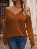 V-Neck Long Sleeve T-Shirt