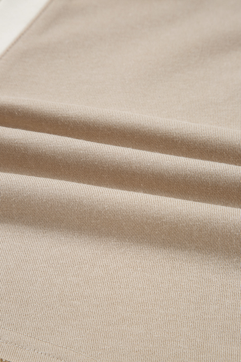 Parchment Raw Edge Detail Colorblock Patchwork Cropped Pullover Drawstring Skirt Set