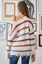 ADORA Frayed Edge Stripe Sweater