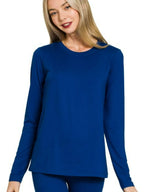 Zenana Microfiber Round Neck Top And Leggings Set