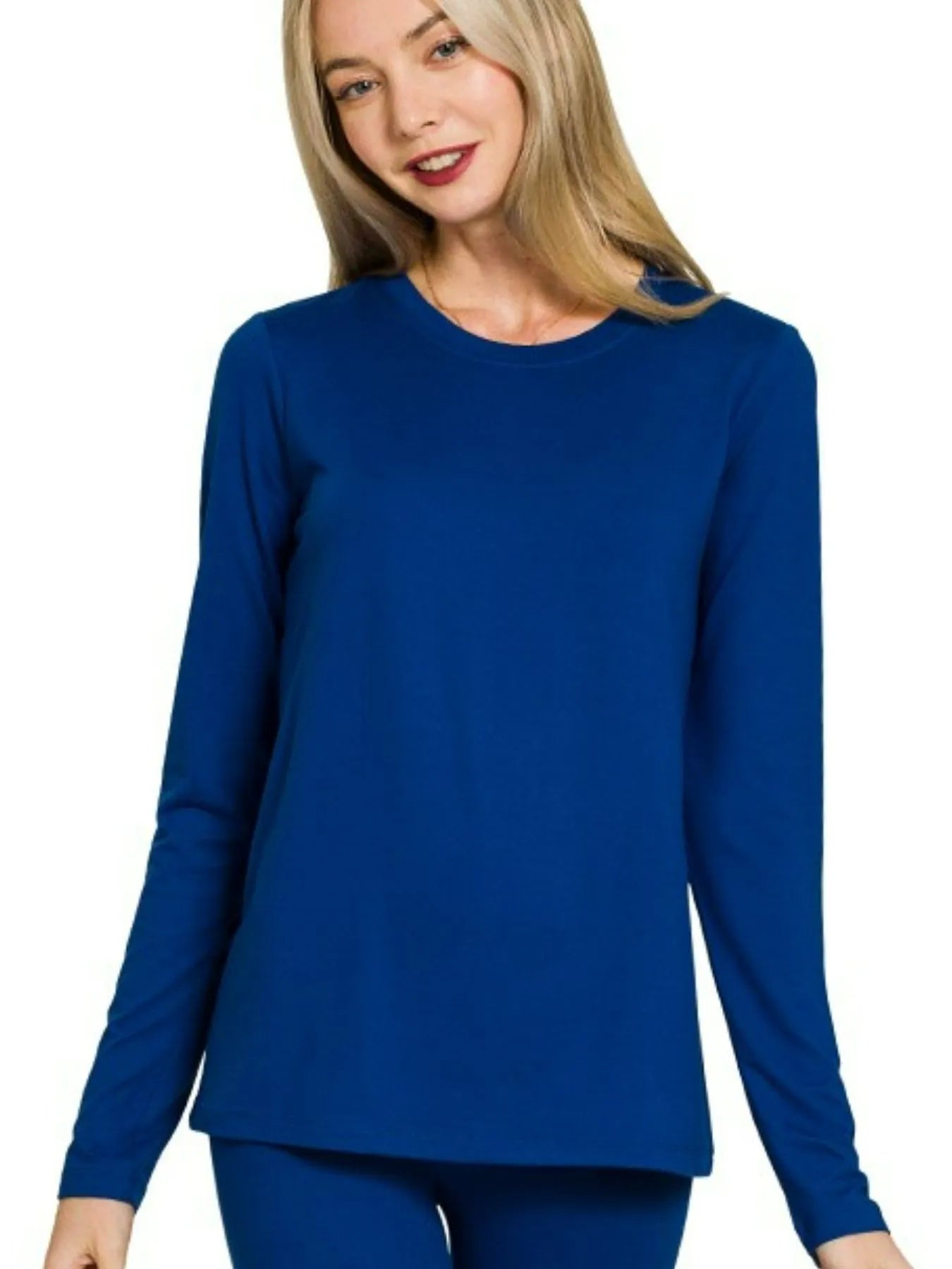 Zenana Microfiber Round Neck Top And Leggings Set